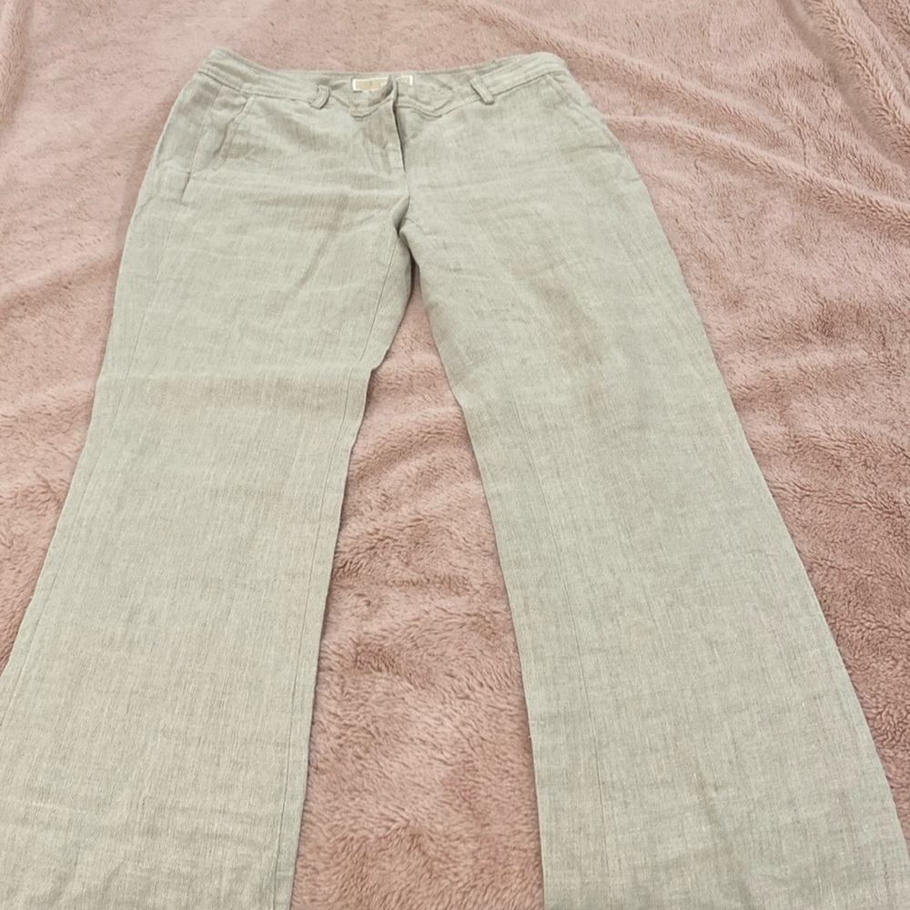 Michael Kors beige linen pants, size 2, long